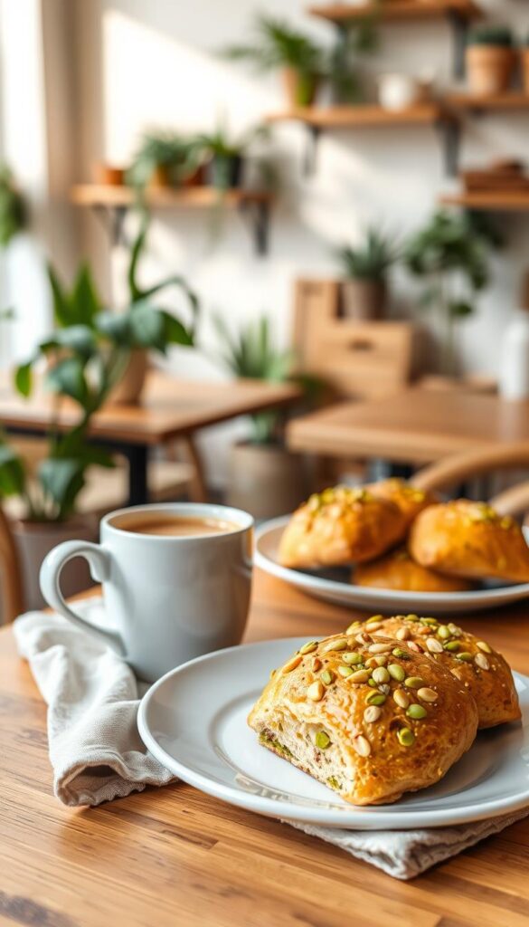 pistacho coffee brunch