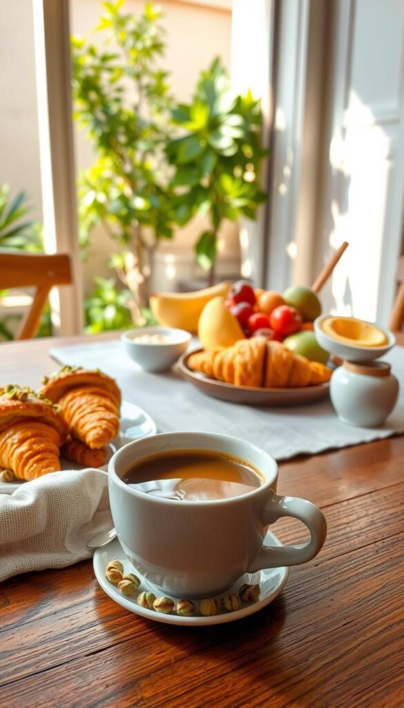 pistacho coffee brunch