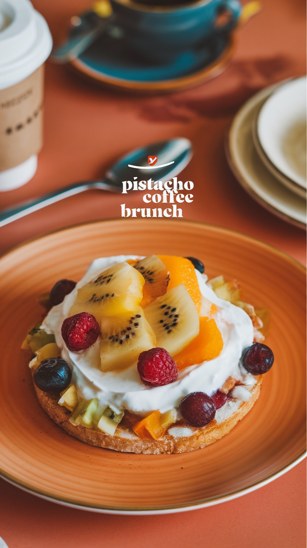 Tostada de chía y yogur griego con frutas frescas