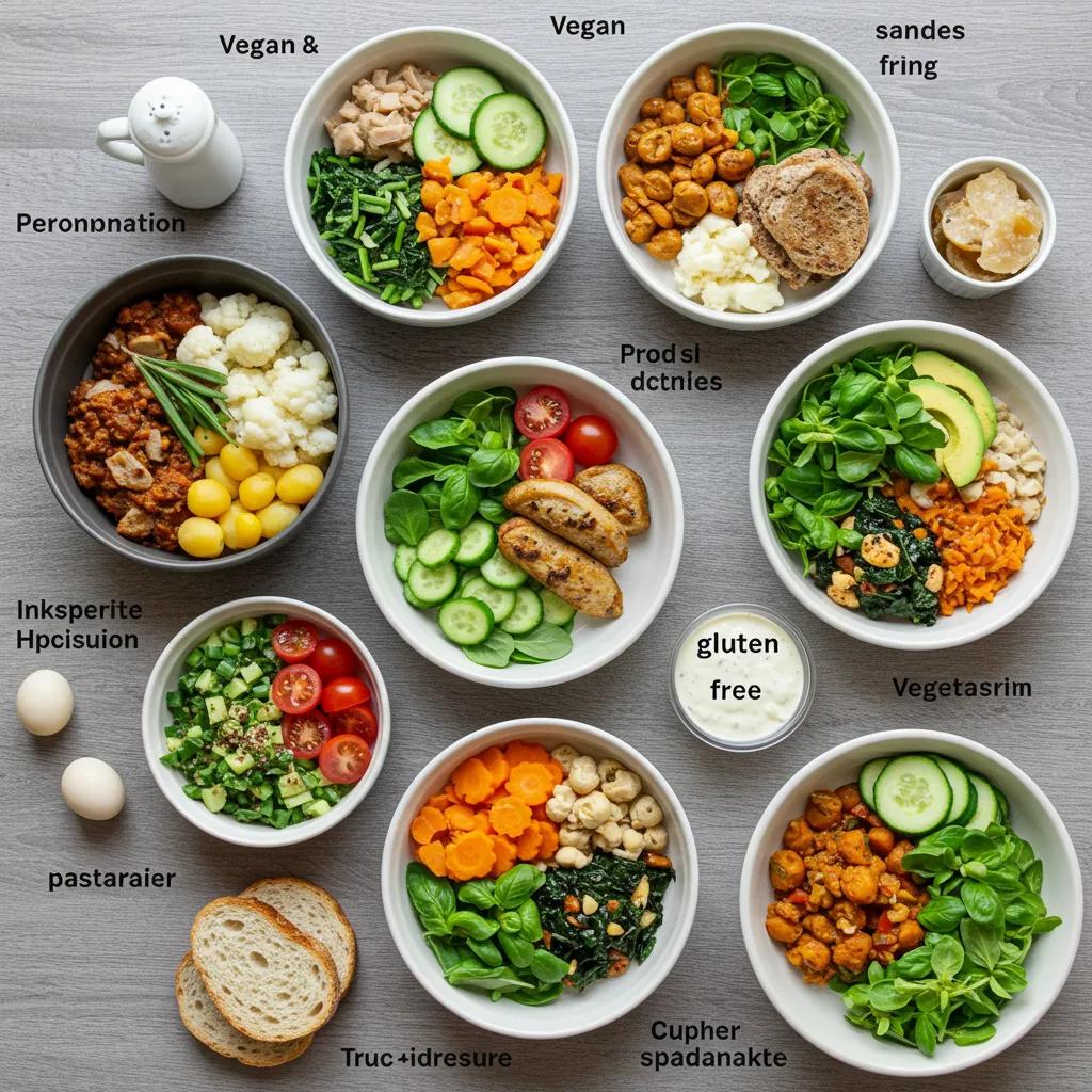 Personalized meal options for special diets, including vegan and gluten-free dishes